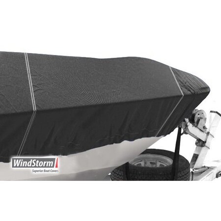 Eevelle Windstorm Boat Cover V HULL RUNABOUT Ski Tower Inboard 26' 6in. L 102in. W Charcoal WSVSKT26102-CHL